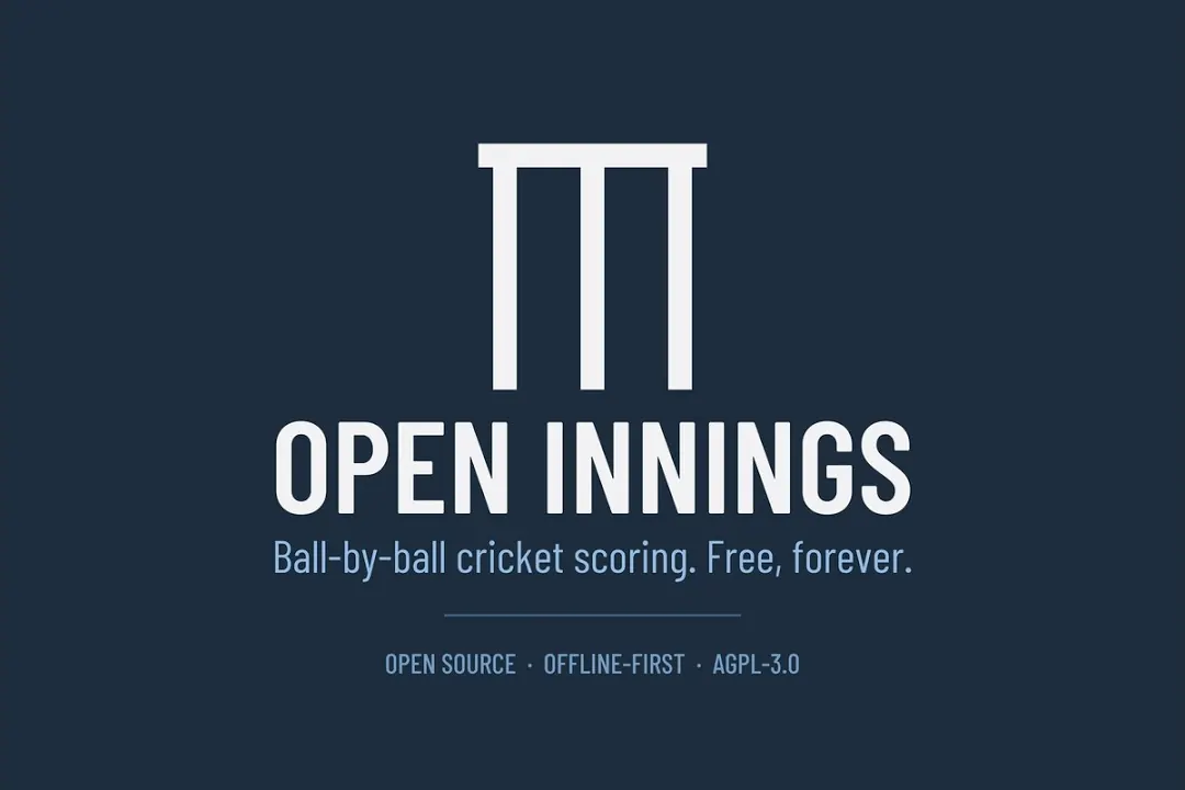 Open Innings: ball-by-ball cricket scoring. Open source, offline-first.